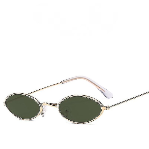 Vintage ovale solbriller Små ovale solbriller Mini Vintage Stilige runde briller For kvinner Jenter Menn-grønn
