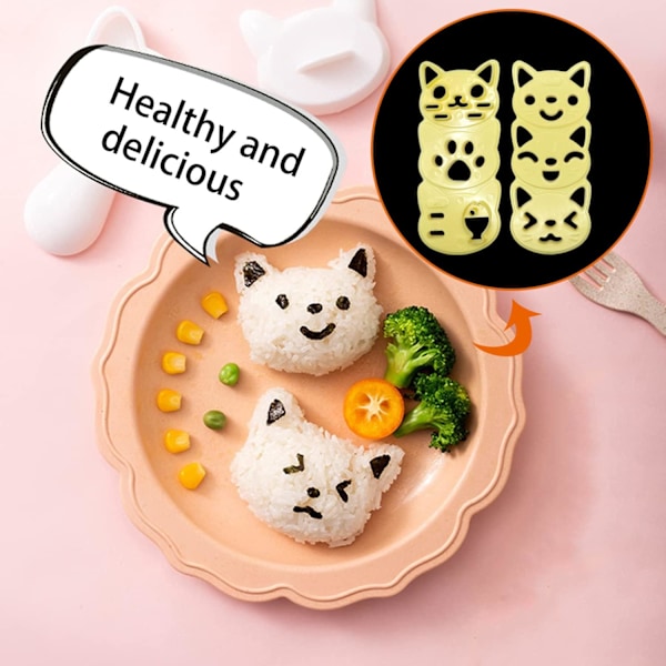 Onigiri-formar, Onigiri-kökstillbehör, Chokladformar, Sushi-kit, Kattformade Kökstillbehör för Matlagning