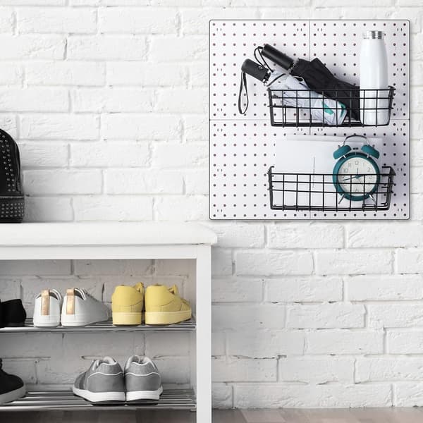 4 stk store hullplatekurver i svart metallfeste