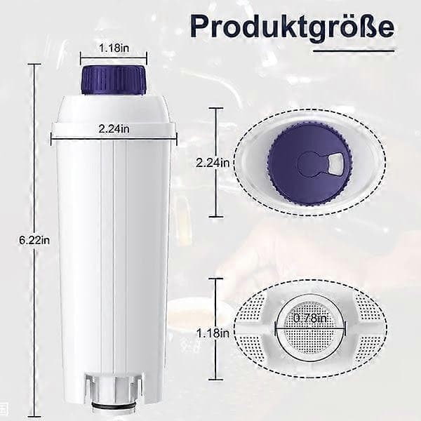 Vesisuodatin, korvaa DeLonghi DLSC002:n, optimoi kahvin laadun