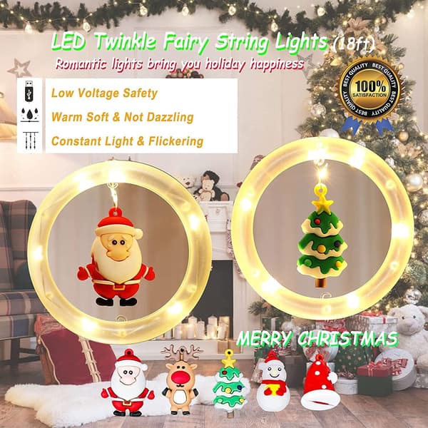 LED juletrebelysning, 3m, 120 lysdioder, 8 moduser, julelys til vindu med fjernkontroll/timer, USB, IP44, perfekt til juledekorasjon