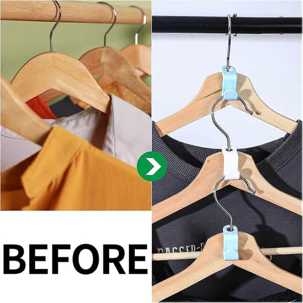 50 Pieces Clothes Hanger Connector Hanger Extension Clips Connecting Hooks, Connecting Hook Mini Cascade Hanger (Two Colors)