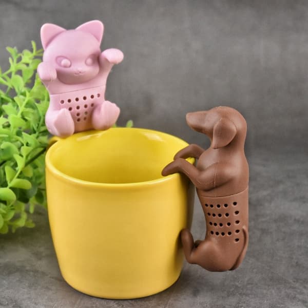 1 stk rosa katt silikon tebrygger kreativ katt te sil, enkel