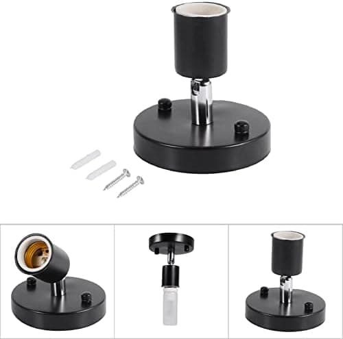 10x10cm Light Lamp Socket, E27, 180 Degree Rotation, Modern Adjustable Ceiling Lamp, Bulb Holder, Wall Lamp H