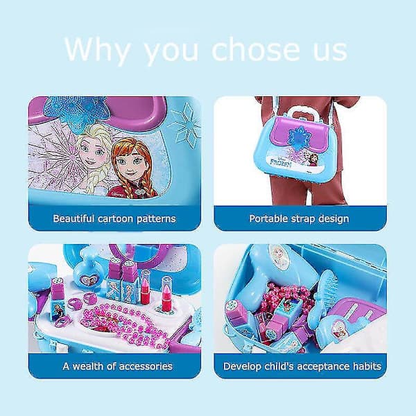 Makeupsæt Makeupsæt Legetøj Til Børn Pige Frozen Makeup Taske