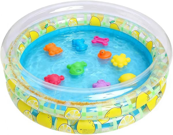 Oppustelig pool, rund oppustelig PVC-pool, vandlegepool, soppebassin til piger og drenge, havefest med venner