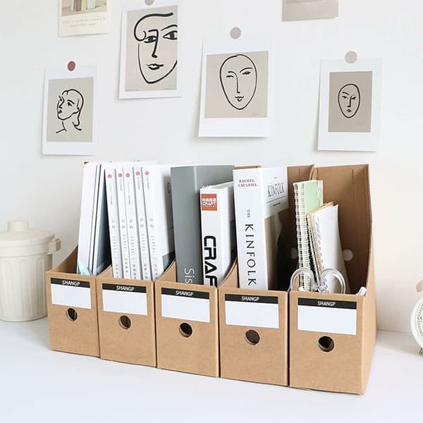 Tier A4 Paper Storage Box Document Holder Magazine Rack Organizer Box for Office Home DIY Container