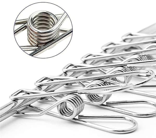 Stainless Steel Sock Dryer with 36 Clips, Windproof Rectangular Small Drying Rack with Clips for Socks