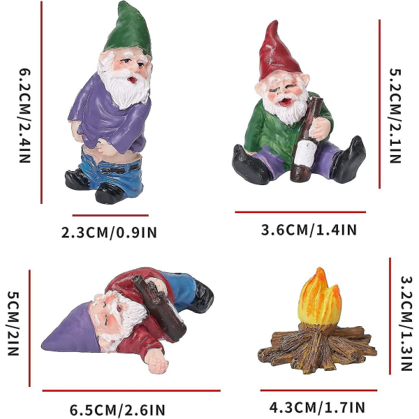 4 stk. Fehage Dekorasjoner Samlefigurer Miniatyr Hagearbeid