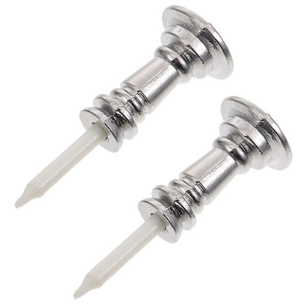 2 stk Hjemmedekor Mikrolandskap Ornament Simulert Lysestake Leke Miniatyr Lysestaker Miniatyr Silver 1.2X1.2X4CM