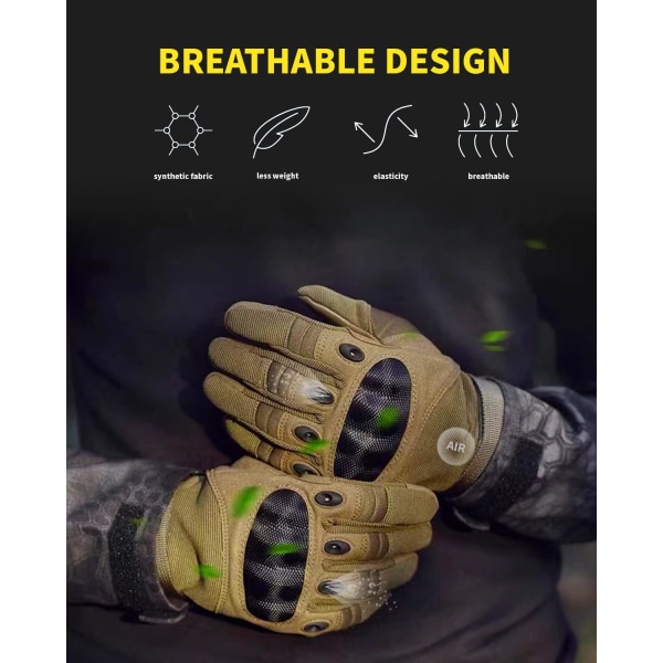 Skjuthandskar Taktiska handskar för män,Hårt skal knogskydd Läder Palm Motorcykelhandskar för ridning Shooting Combat Ai