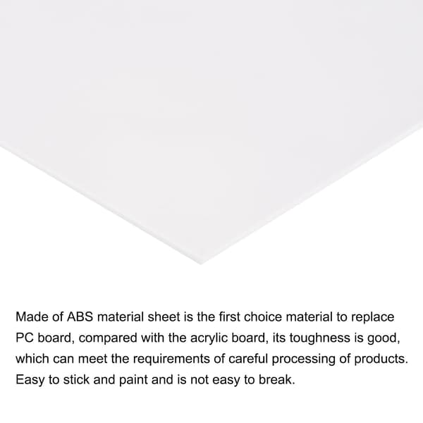 ABS plastplate 7 x 4 0,02 tommer styrenplater for bygningsmodell DIY håndverkspanel hvit 3 stk 7\" 4\" 0,02\"