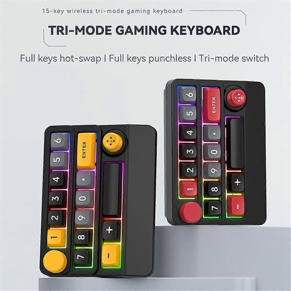 W909 Trådløst Makrodefineret Mekanisk Tastatur 3 tilstande Joystick A