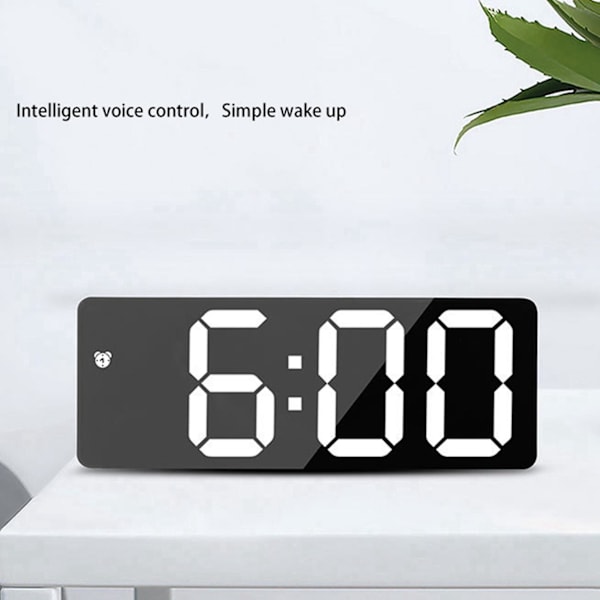 2 st Digital väckarklocka Sängbord Vit Led Reseklockor Med 12/24h Datum Temperatur Snooze Vit