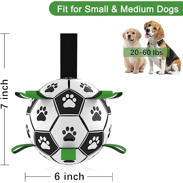 Hundelegetøj, interaktive hundefodbolde med gribeflapper, holdbare hundebolde til små og mellemstore hunde