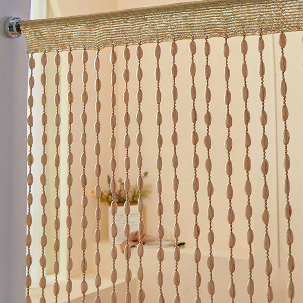 Puuhelmiverho eteiseen, polyesteri, 100 cm x 200 cm