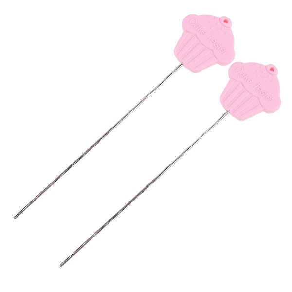 2 stk Kakeprøver i Rustfritt Stål Praktiske Kjeks Baking Testnåler Kreativ DIY Baking Verktøy For Kake Brød Muffins Testing (rosa)Rosa20*4.5CM Pink 20*4.5CM