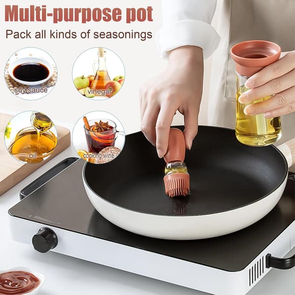 wxsp 180 ml tyk glasoliedispenser med silikonebørste - justerbar sprøjtedyse til madlavning, bagning, grillning, airfrying
