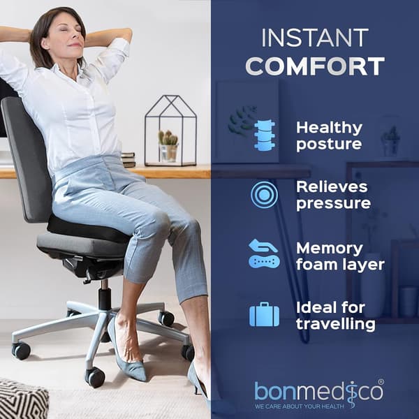 Kontor- og bilsetepute - Ergonomisk og ortopedisk minneskumpute