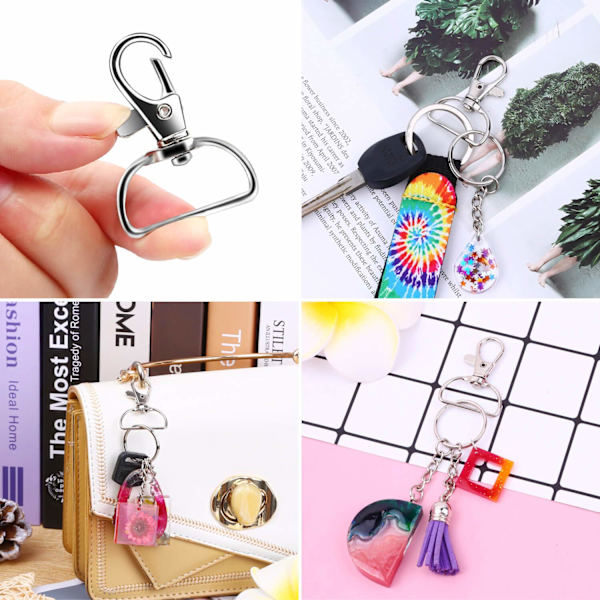 10 stk nøkkelringklips, ringklips nøkkelring snor swivel snap kroker klips på nøkkelring for håndverk og veskeutstyr