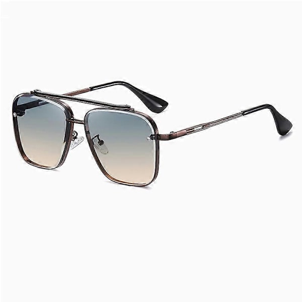 Uudet Gradientti Aurinkolasit Miehille Muoti Metalli Suuret Kehykset Aurinkolasit Merkki Design Luksus Lunette De Soleil Homme UV400 Pronssi Harmaa Oranssi Kuten Kuvassa As Picture Bronze Grey Orange