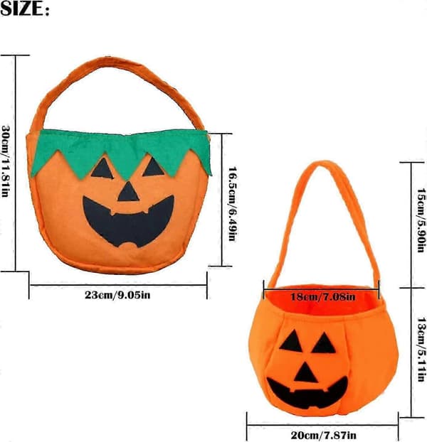 6 Stykker Halloween Gresskar Godtepose Håndveske Knask eller Knep Pose Barn Oppbevaringspose Halloween Gresskar Pose Godtebøtter_tfrf