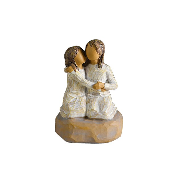 Hartskulptur i Resin Handmålad Resinfigur En Gåva Till Min Syster