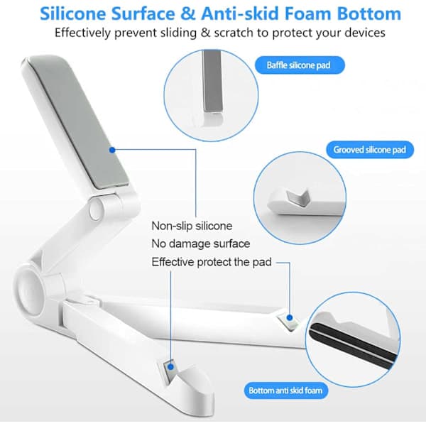 Adjustable Tablet Stand and Tablet Holder, Portable Tablet Stand for iPad, Samsung Galaxy and Kindle Fire Tablets