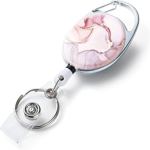 Oval Elastisk Infällbar Karbinhake Frostad Infällbar Karbinhake Zinklegeringsram Elastisk Utomhusnyckelring - Rosa