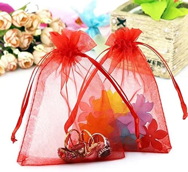 Organza gavepose 100 stk - 13 cm x 18 cm