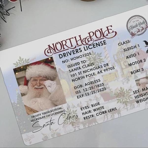 Christmas Creative Santa Lost Sleigh Driver's License B Driver's license B
