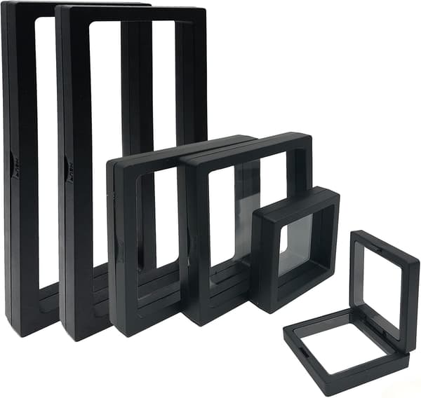 6 stk. 3D Flydende Monter, Smykkeorganisator til Displayboks, til Smykkevisning (Sort)
