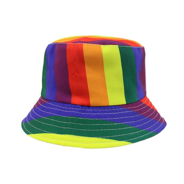 Rainbow Striped Breathable Fishing Hat UV Protection Pride Moon Cruising Hat