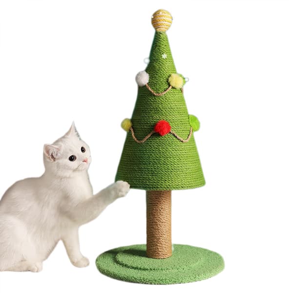 Cat Scratching Tree Pine Cedar Christmas Cat Tree for Adult Large Cats Scratching Tree Cute Toy Kitten Kitty Sisal Scratching Tree