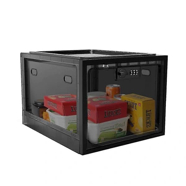 Medical Lock Box, Cell Phone Lock Box Lockable Storage Box, Refrigerator Food Lock Box Tablet Storage Cabinet, Black