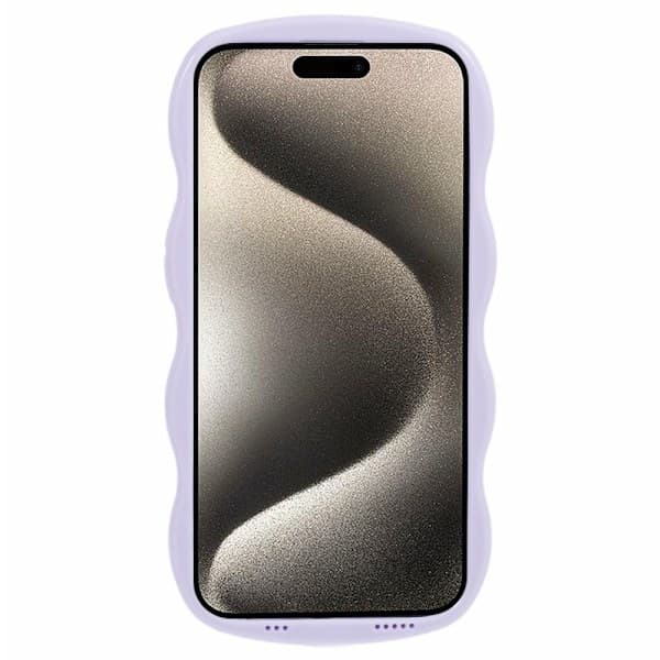 iPhone 15 Mobilcover Bølget Tekstur Lilla