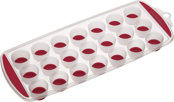 Iskubsbricka med silikonbas, 21 utskjutande isbitar, 11,9 x 29,9 x 2,5 cm, röd Red