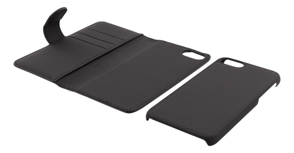 Wallet case 2-i-1, iPhone 6/6s/7/8/SE (2020), magnetisk bagside Svart