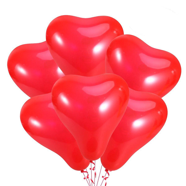 20 stk Bryllupsdekoration Valentinsdag Balloner Hjerteformede Balloner Bryllupsfest Dekorationer Ballon Rosso