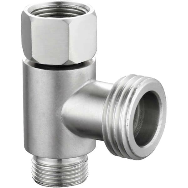 3-vejs 3/8\" og 1/2\" 3-vejsadapter T-kobling rustfrit stål 3/8\" vandrør T-rør børstet nikkel