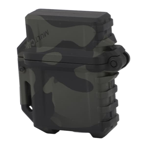 Universal Tactical Lighter Case, Multifunctional, Waterproof and Drop-proof Protective Case for Lighters - Black Camouflage