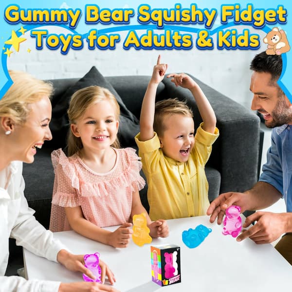 Sæt med 4 Nee Doh Gummy Bear, squishy bolde med høj densitet, til sensorisk og finmotorisk udvikling