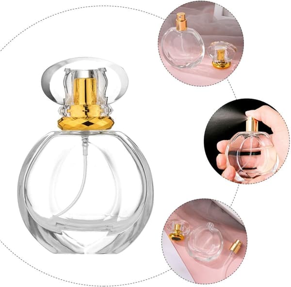 Oval Glas Sprayflaska Tom Parfymförstörare Påfyllningsbar Rese Doftbehållare för Eteriska Oljor och Sminkunderförpackning