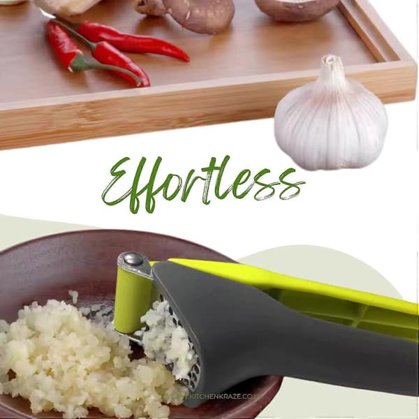 Garlic Press, Garlic Crusher – Easy to Use, Clean, and Maintain – Durable, Functional Design with Easy-to-Handle Grip, Compact Size
