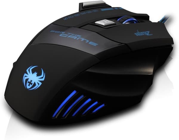 Kablet Gaming Mus, 2400 DPI, 7 Knapper Ergonomisk Mus, Optisk USB-Mus, Computermus, Kablet Mus til PC, Laptop, Sort