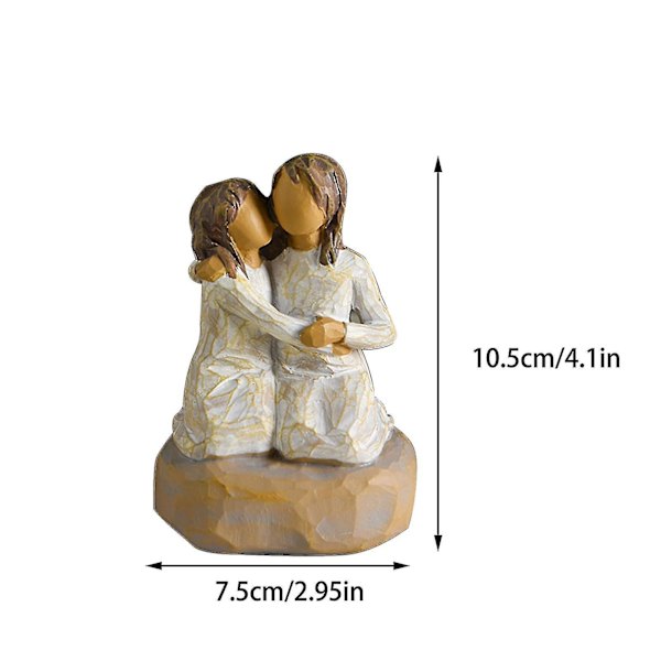 Hartskulptur i Resin Handmålad Resinfigur En Gåva Till Min Syster