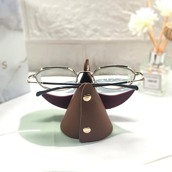 Eyeglass Holder, Leather Eyeglass Case, Creative Moustache Shaped Eyeglass Display Holder, Office Decoration
