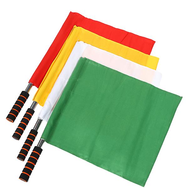 4 stk. Dommer Fodbold Flag Dommer Håndflag Farvede Kommando Flag Kamp Signal Flag Assort Assorted Color 40x33cm