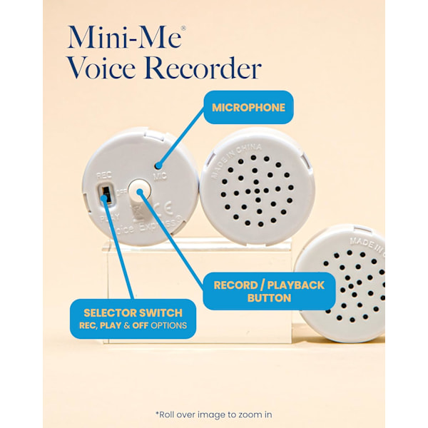 30 Second Voice Recorder (2 Pack) - Record a Personalized Message for a Stuffed Animal, Teddy Bear, Doll