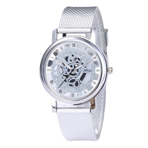 Hul Gear Gennemsigtig Ikke-Meknisk Dial Analog Kvarts Ur Rustfrit Stål Mesh Bånd Mænd Kvinder Klassisk Casual Armbåndsur